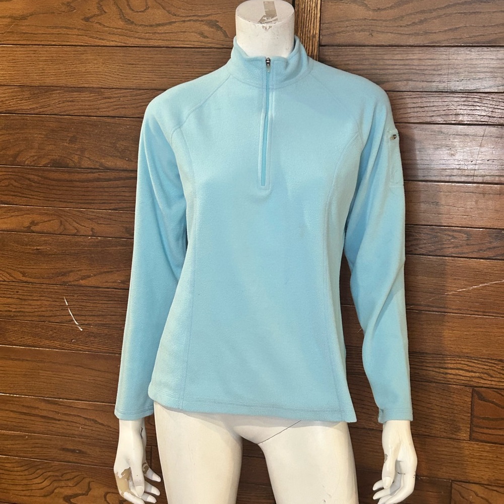 L.L. Bean Blue Fitted Quarter-Zip Sweatshirt